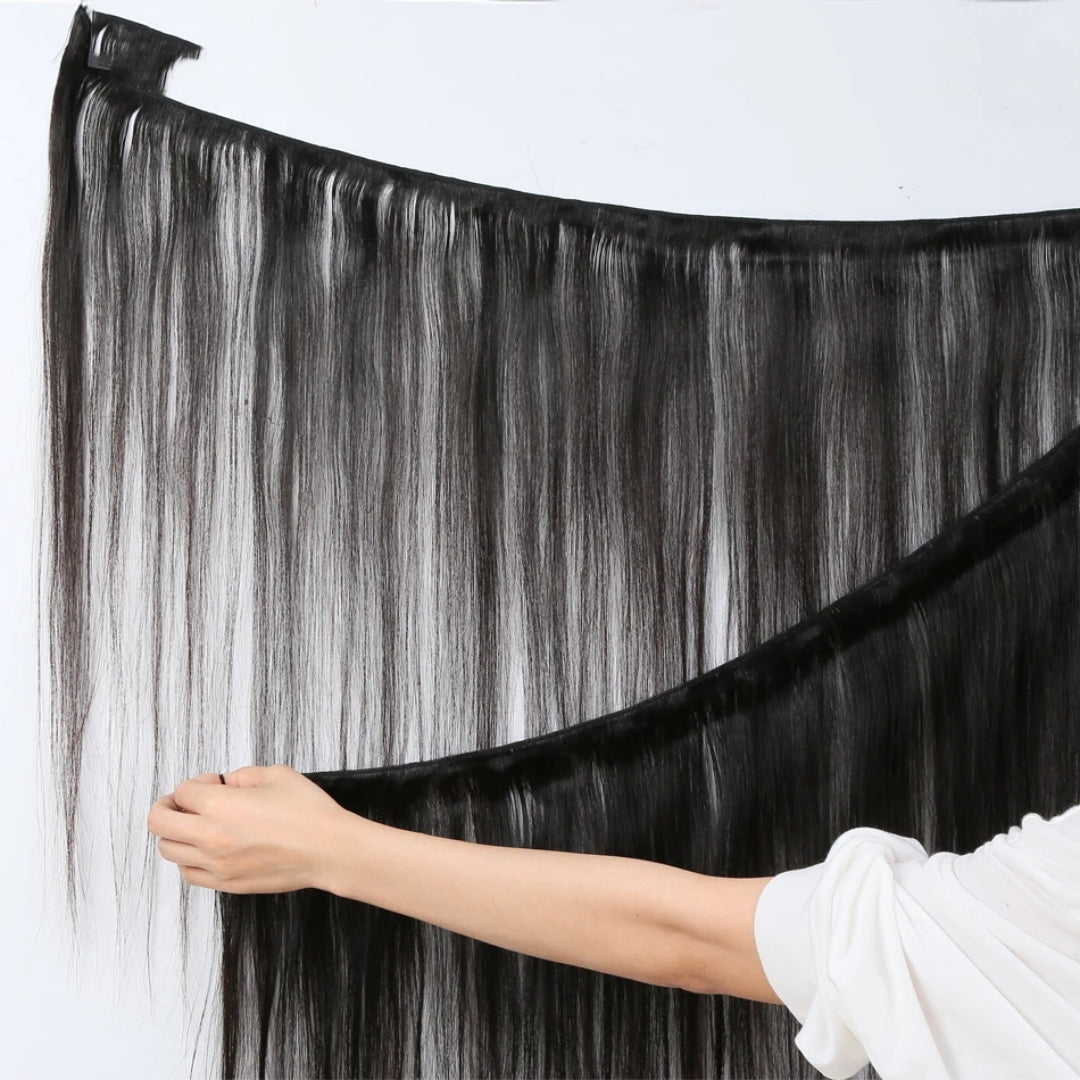 Cabelo birmanês liso Na Tela 50g Cabelo 100% Humano 45cm 55cm 65cm 70cm mega hair envio imediato