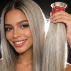 Cabelo vietnamita Loiro Mesclado liso natural cabelo 100% humano mega hair 55cm, 65cm 75cm,  100g-300g Pode ser enviado imediatamente