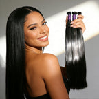 Cabelo birmanês, natural liso, 100g cabelo 100% humano 45cm 55cm  65cm 75cm mega hair envio imediato