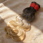 Cabelo birmanês Loiro Esfumado ondulado natural 100g cabelo 100% humano 55cm, 65cm 75cm mega hair envio imediato