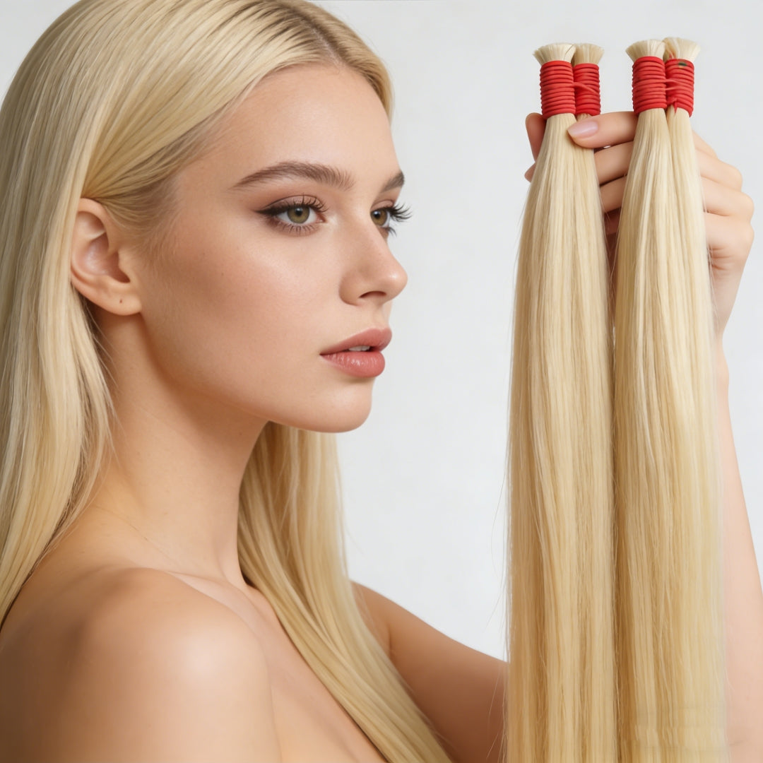 Cabelo vietnamita liso natural loiro 100g cabelo 100% humano 55cm, 65cm 75cm mega hair envio imediato