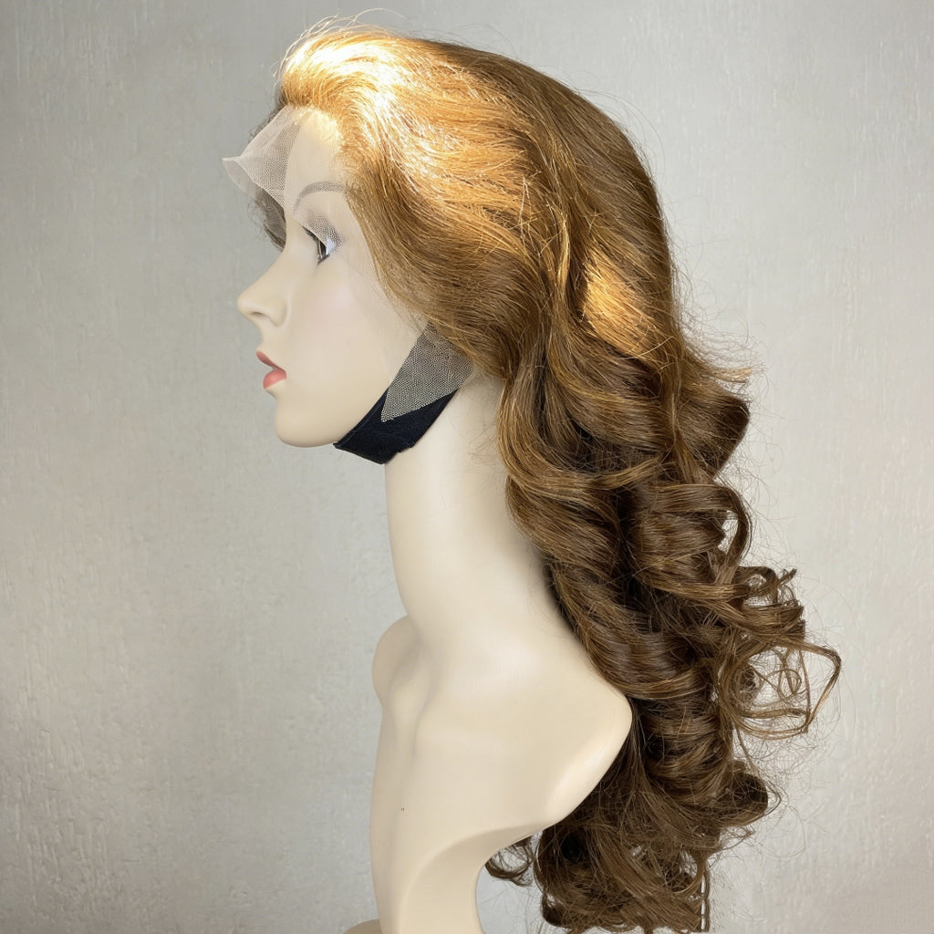 ondulado Peruca loiro frontal de renda 13*4 cabelo 100% humano natural repartição livre 60cm 65cm envio imediato