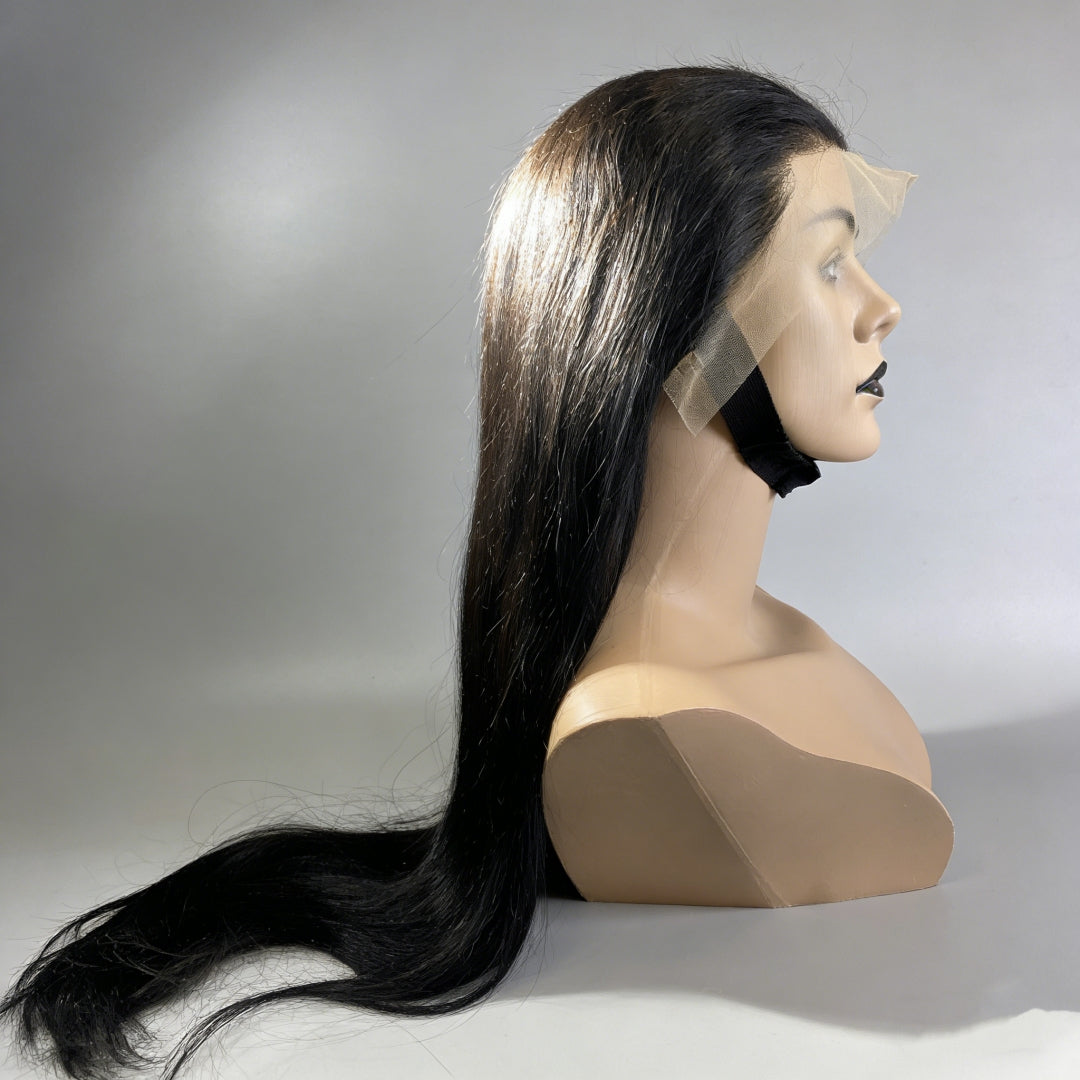 liso Peruca frontal de renda 13*4 cabelo 100% humano natural repartição livre 75cm 80cm envio imediato