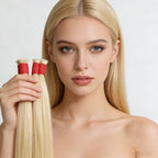 Cabelo vietnamita liso natural loiro 100g cabelo 100% humano 55cm, 65cm 75cm mega hair envio imediato