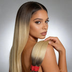 Cabelo vietnamita liso natural Loiro Raiz Esfumada 100g cabelo 100% humano 55cm, 65cm 75cm,  mega hair envio imediato