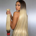 Cabelo vietnamita liso natural Loiro Raiz Esfumada 100g cabelo 100% humano 55cm, 65cm 75cm,  mega hair envio imediato