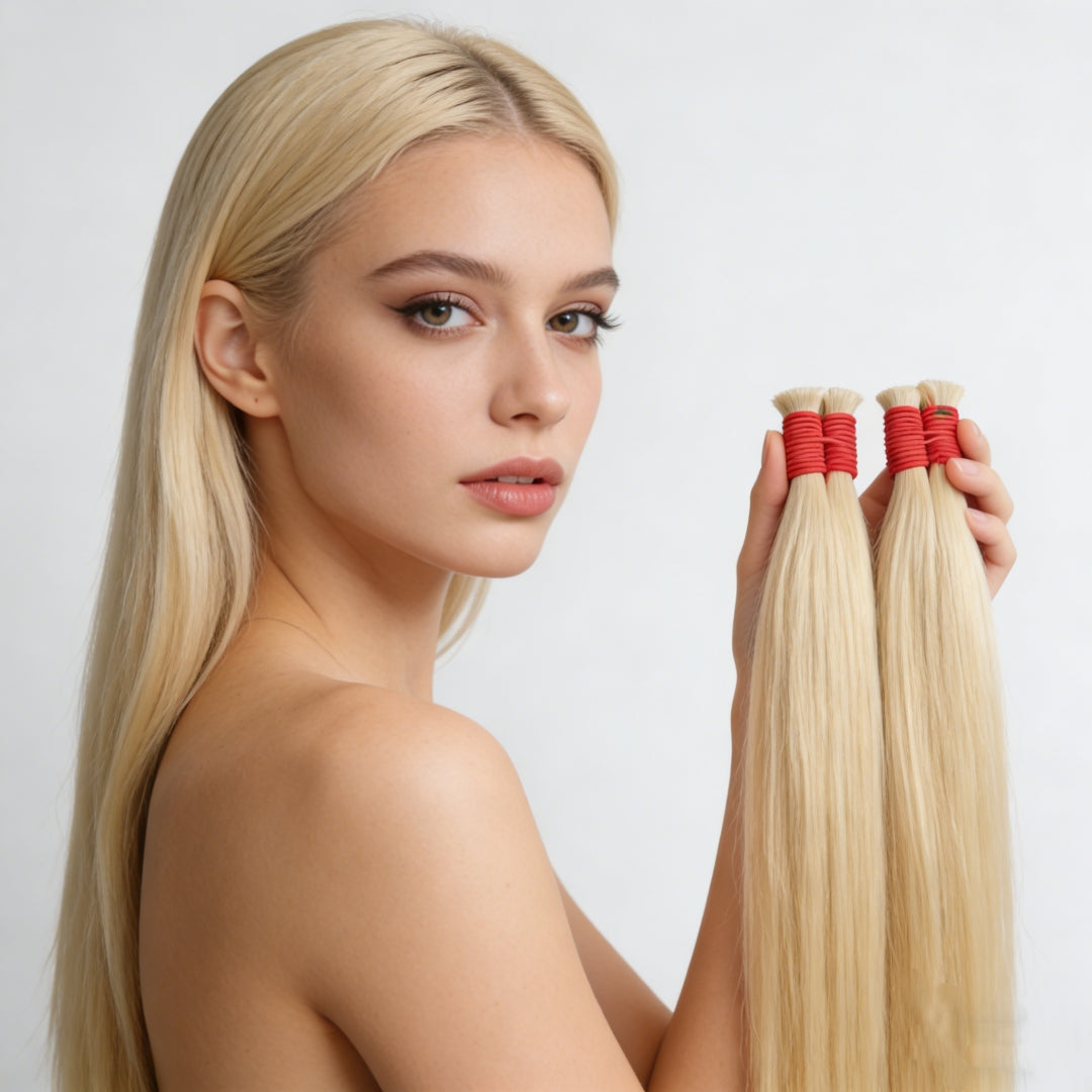 Cabelo vietnamita liso natural loiro 100g cabelo 100% humano 55cm, 65cm 75cm mega hair envio imediato