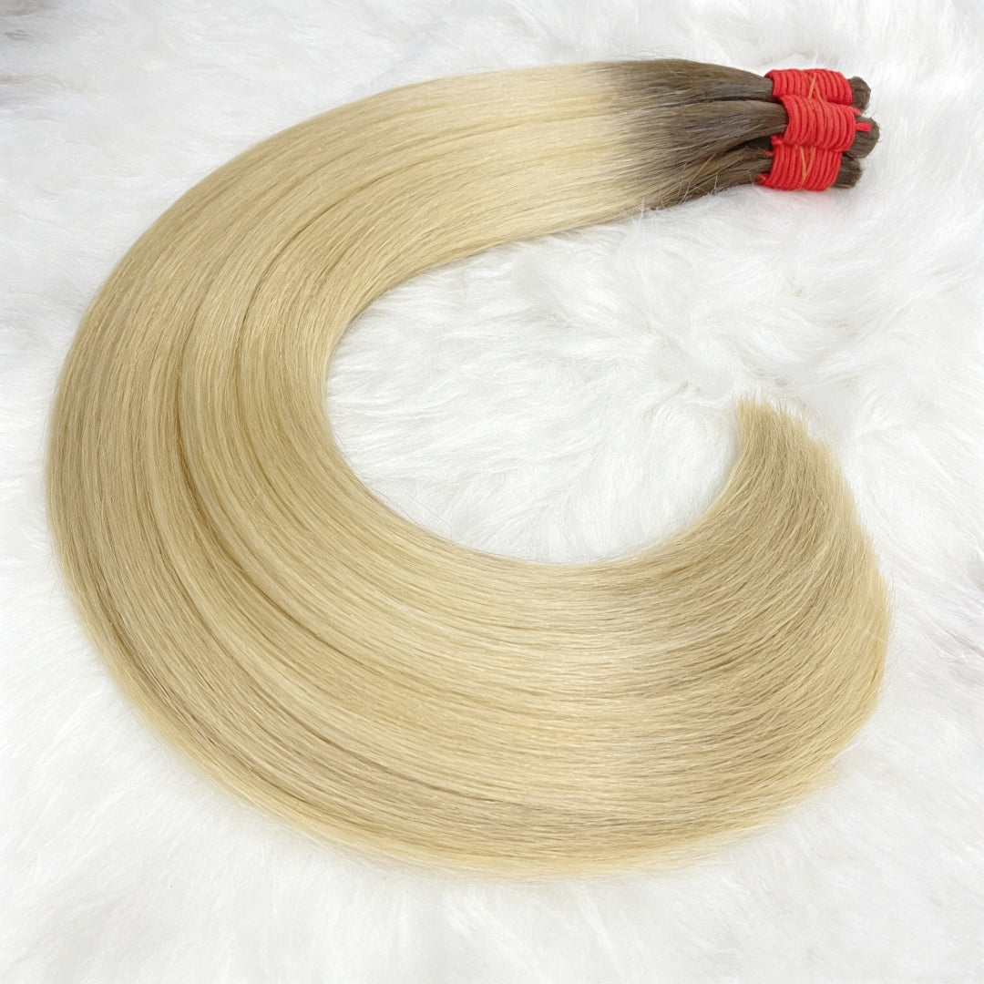 Cabelo vietnamita liso natural Loiro Raiz Esfumada 100g cabelo 100% humano 55cm, 65cm 75cm,  mega hair envio imediato