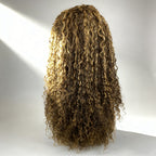 cacheado Peruca loiro frontal de renda 13*4 cabelo 100% humano natural repartição livre 65cm envio imediato