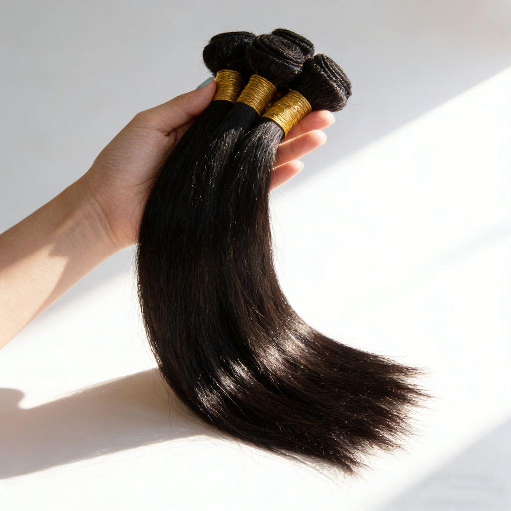 Cabelo birmanês liso Na Tela 50g Cabelo 100% Humano 45cm 55cm 65cm 70cm mega hair envio imediato