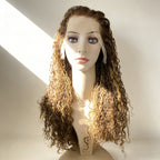 cacheado Peruca loiro frontal de renda 13*4 cabelo 100% humano natural repartição livre 65cm envio imediato