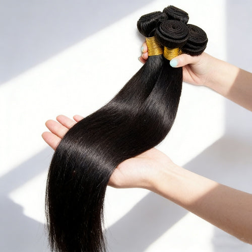 Cabelo birmanês liso Na Tela 50g Cabelo 100% Humano 45cm 55cm 65cm 70cm mega hair envio imediato