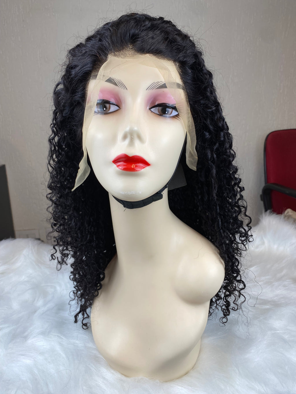 cacheado Peruca frontal de renda 13*4 cabelo 100% humano natural repartição livre 65cm envio imediato