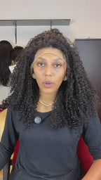 cacheado Peruca frontal de renda 13*4 cabelo 100% humano natural repartição livre 65cm envio imediato