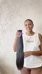 Cabelo birmanês, natural liso, 100g cabelo 100% humano 45cm 55cm  65cm 75cm mega hair envio imediato